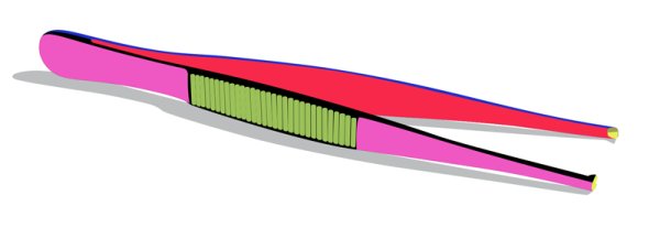 Пинцет на белом фоне
