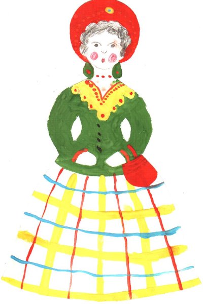 Дымковская Барыня рисунок