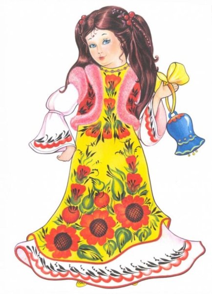 Дымковская Барыня раскраска для детей