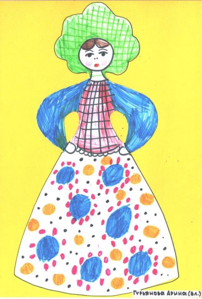 Дымковская барышня роспись для детей