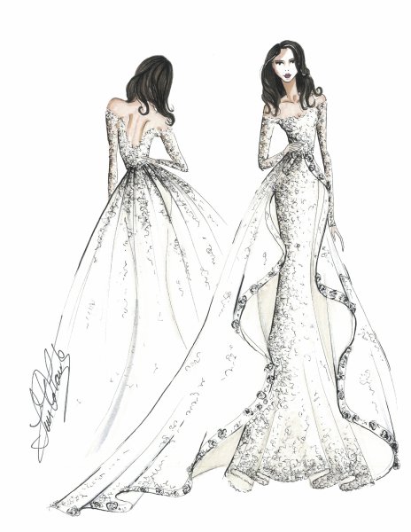 Рисунки свадебное платье Меган Маркл