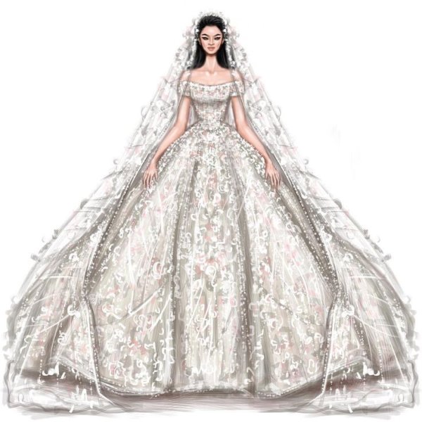 Свадебное платье рисунок