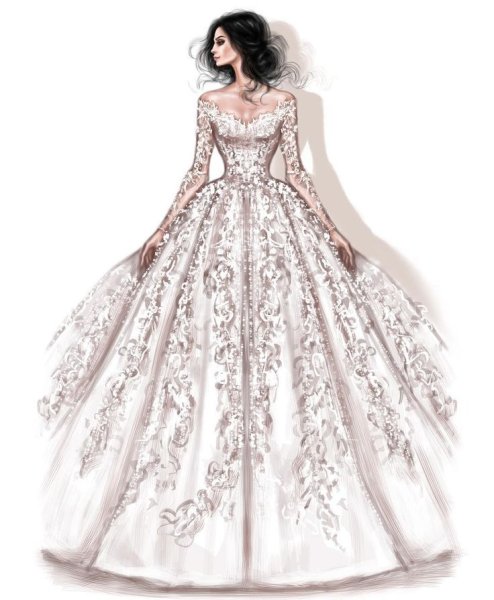 Эскиз свадебного платья Меган Маркл