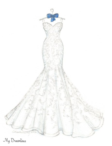 Свадебное платье рисунок