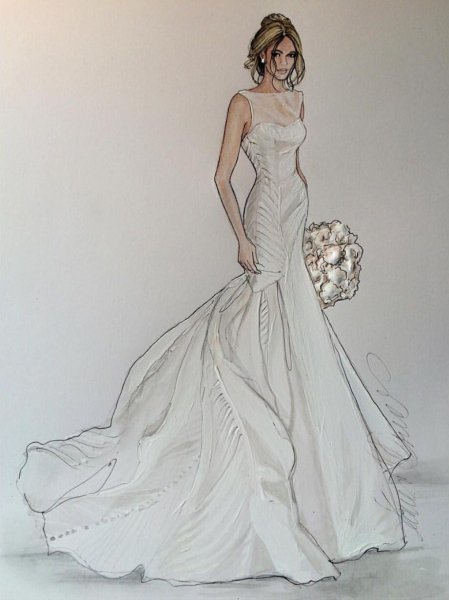 Эскиз платья на свадьбу