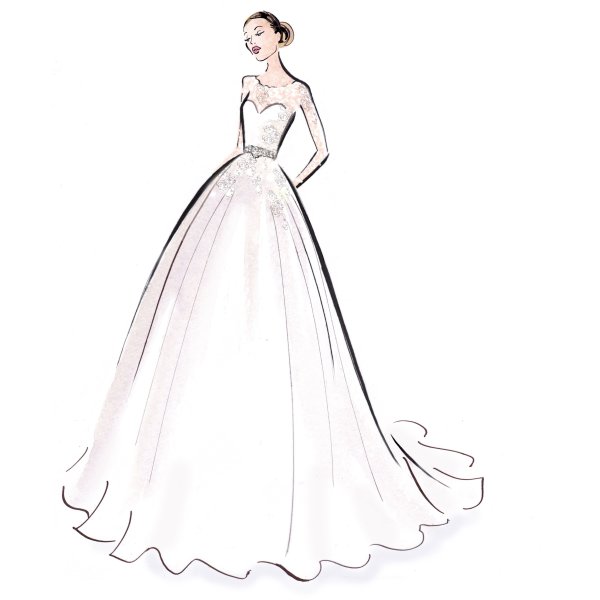 Девушка в свадебном платье рисунок карандашом