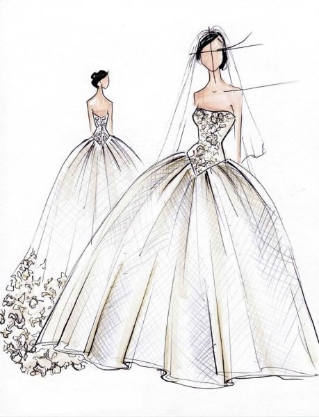 Эскизы свадебных платьев