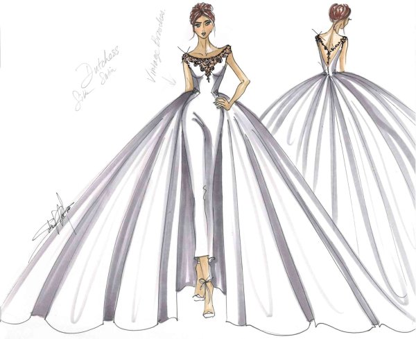 Эскизы Monique lhuillier