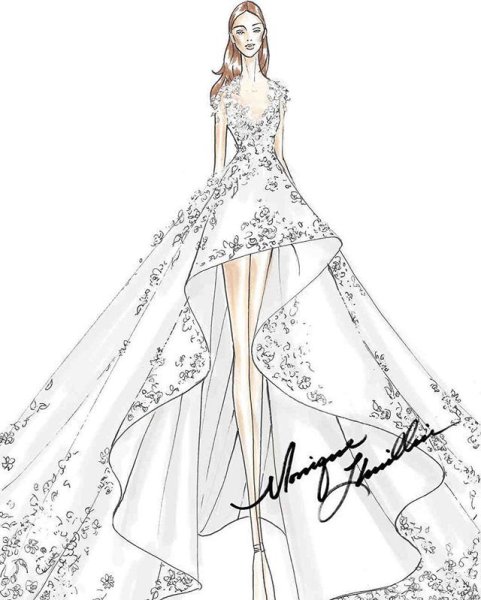 Нарисовать девушку в свадебном платье