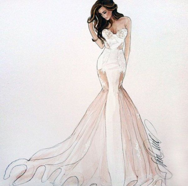 Платье невесты иллюстрация