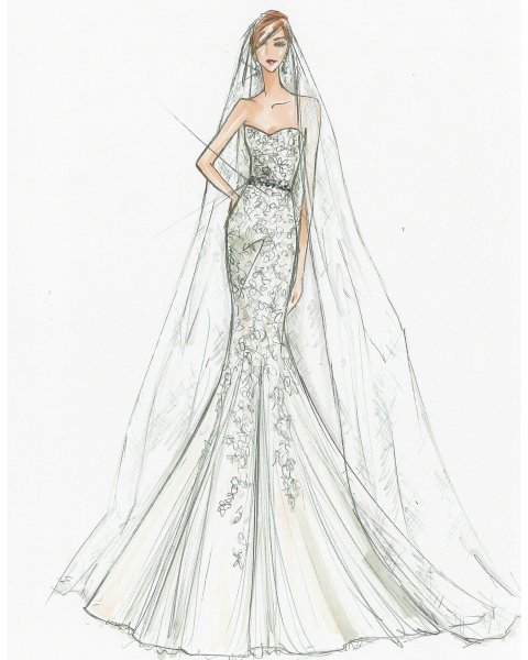 Свадебные платья рисовать