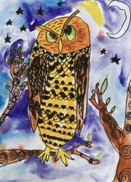 Сова детский рисунок