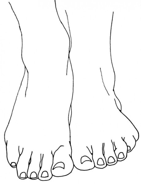 Нога раскраска для детей