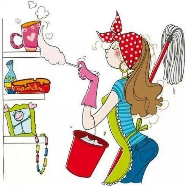 Пиктограмма ведро и швабра