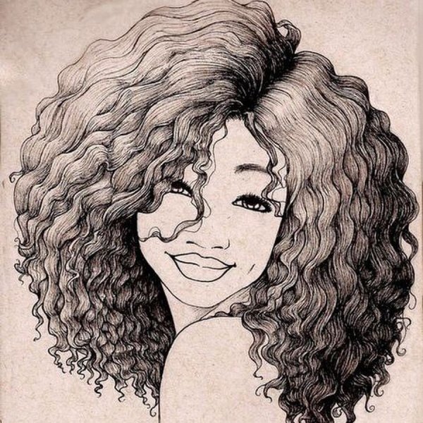 Кудрявые волосы карандашом
