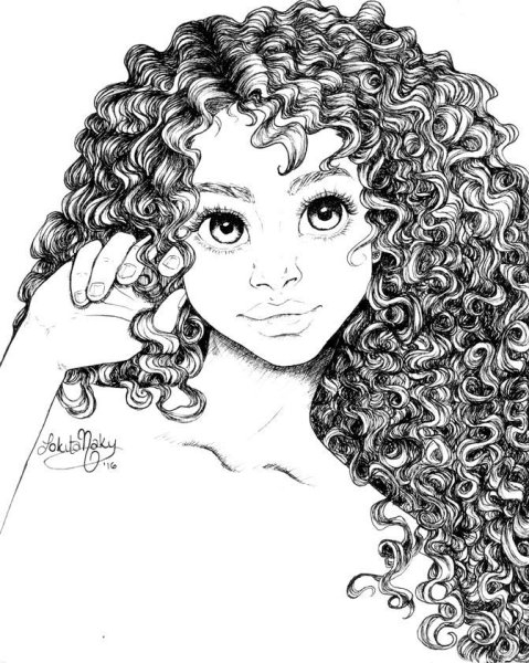 Кудри раскраска