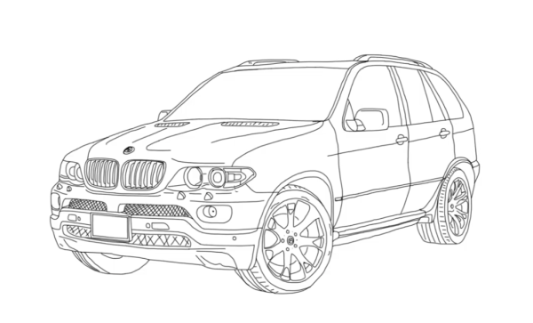 BMW x5 e53 рисунок