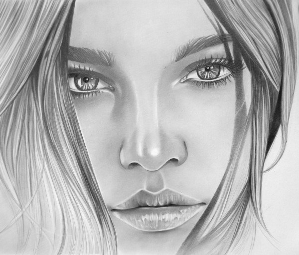 Рисунки девушекарандашом