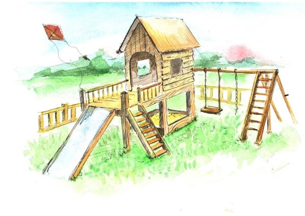 Детская площадка мультяшная