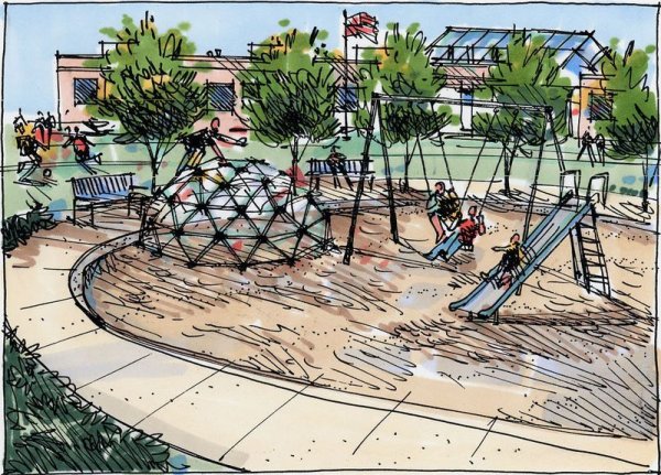 Детская площадка рисунок
