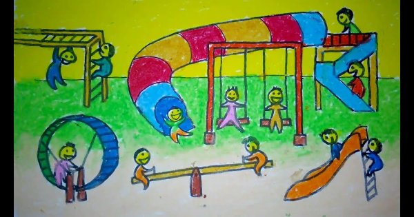 Раскраски детские площадки