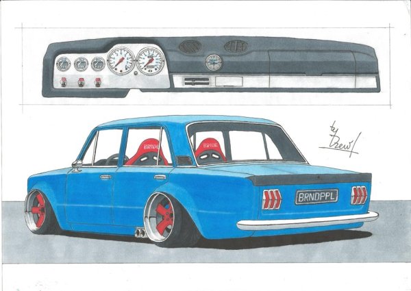 ВАЗ 2101 нарисовать сбоку