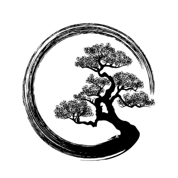 Тату Энсо с деревом