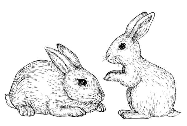 Серый кролик рисунок