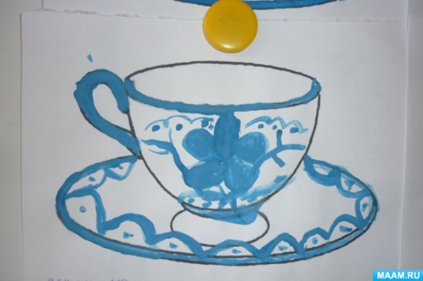 Рисование чайный сервиз в старшей группе Колдина