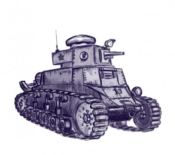 Танк МС-1 сбоку