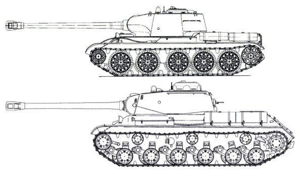 Танк ИС 44 сбоку