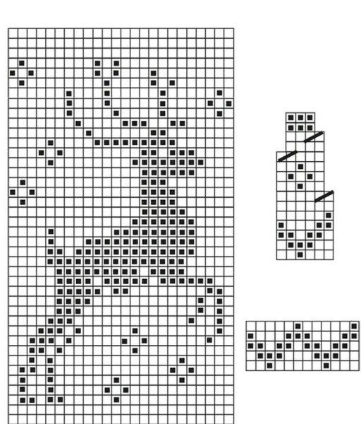 Жаккардовые узоры олени спицами схемы
