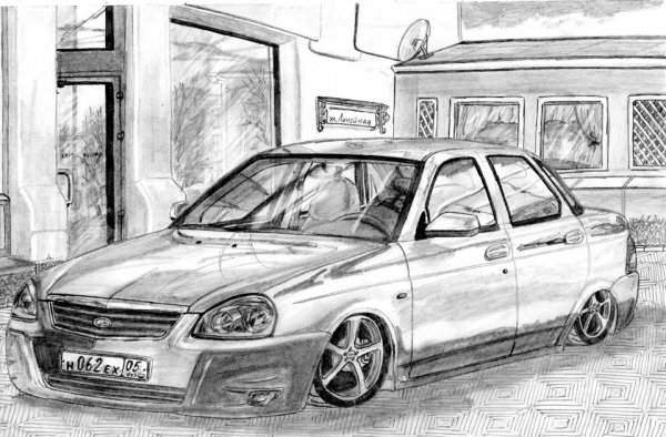 Раскраска ВАЗ 2114 Лада Приора