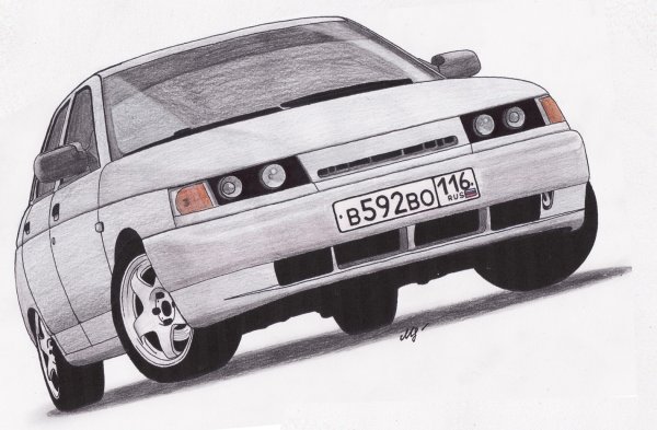 ВАЗ 2112 рисунок сзади