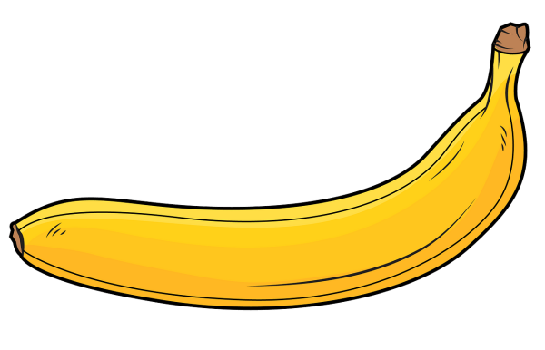 Банан на белом фоне нарисованный