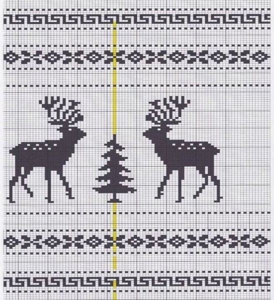 Жаккардовые узоры с оленями
