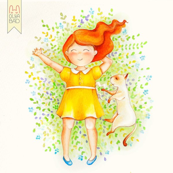 Рисунок рыжей девочки