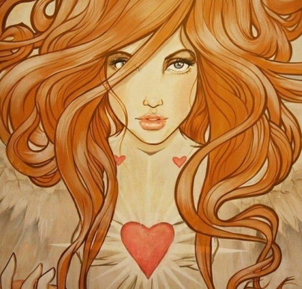 Рыжая девушка иллюстрация
