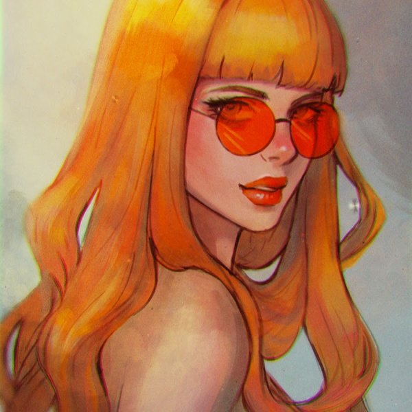 Рисунок рыжей девушки