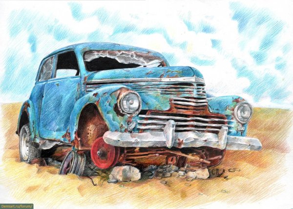 Рисование ретро автомобили