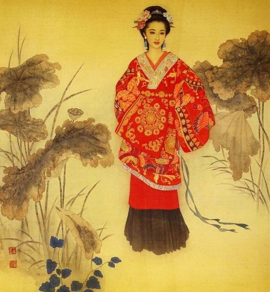Традиционная китайская одежда живопись 20 века