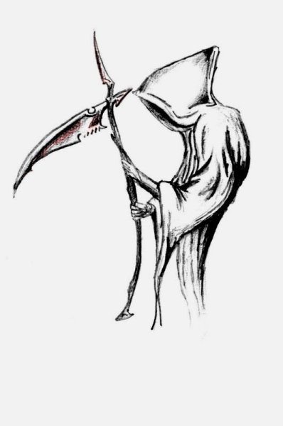 Эскиз тату коса смерти