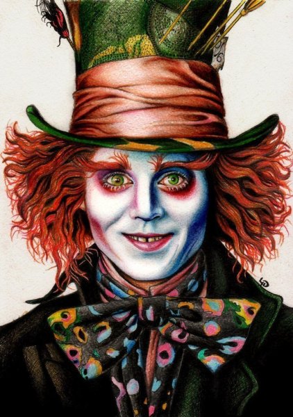 Безумный Шляпник Джонни Депп арт