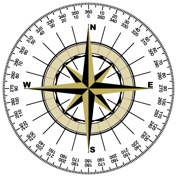 Наклейка роза ветров компас горы