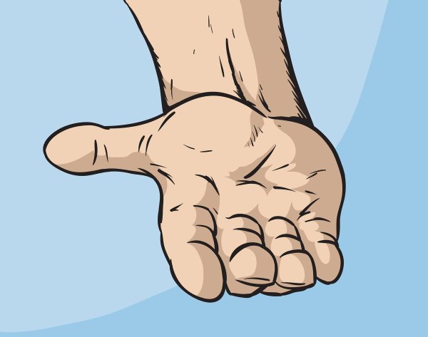 Человечек протягивает руку