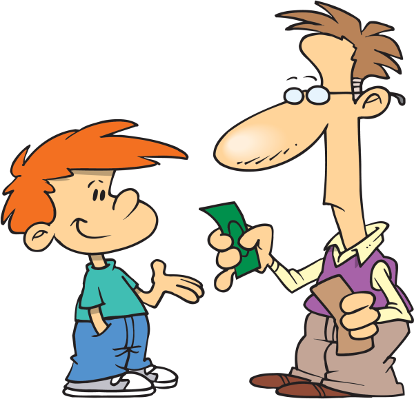 Мультяшные дети и деньги