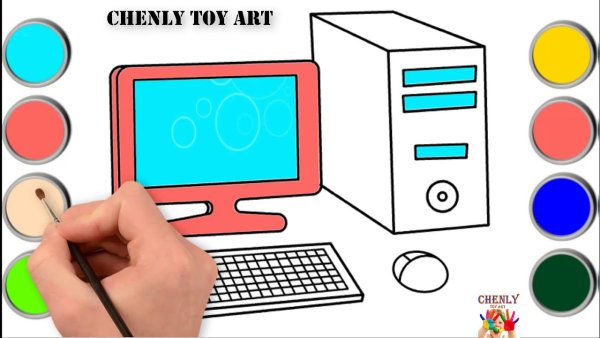 Раскраска рисовать на компьютере в цвете