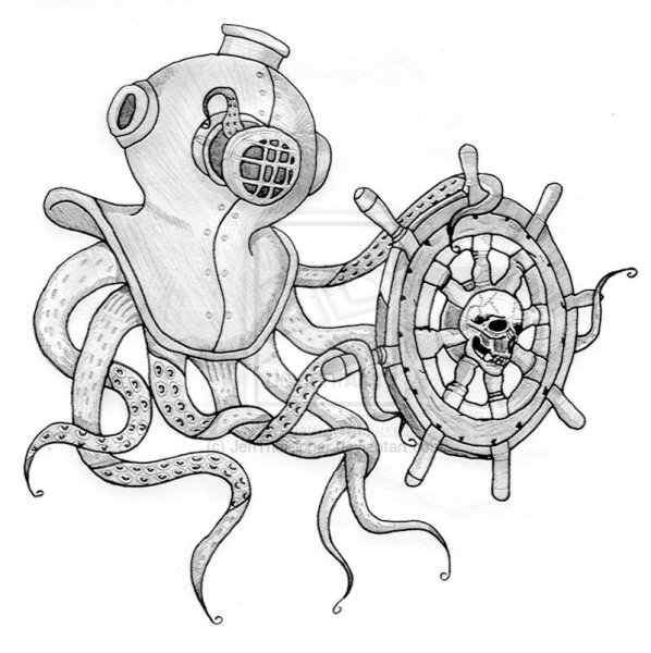 Аквалангист эскиз