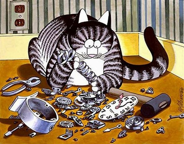 Коты Рисованные прикольные