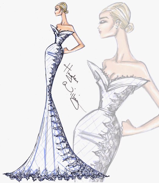 Эскизы одежды дизайнеров